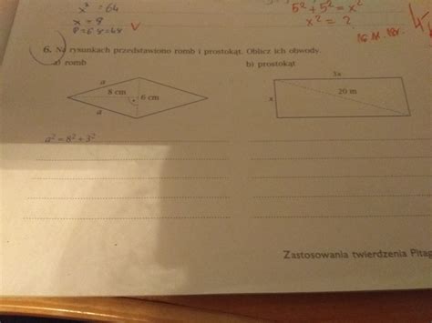 Na Rysunku Przedstawiono Romb I Prostok T Oblicz Ich Obwody Margaret