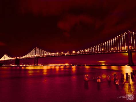 SF Bay Bridge at Night by Kim Wilson - TurningArt