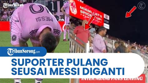 Messi Cidera Suporter Berbondong Bondong Pulang Tinggalkan Stadion