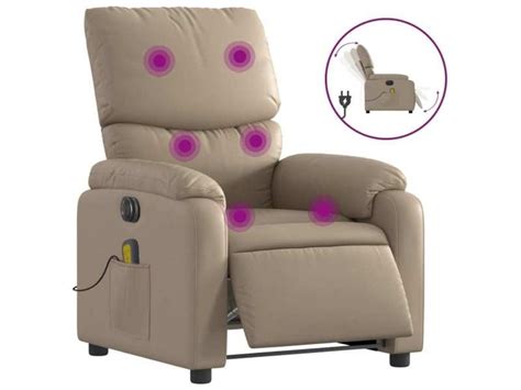 Fauteuil de massage inclinable électrique cappuccino similicuir Conforama