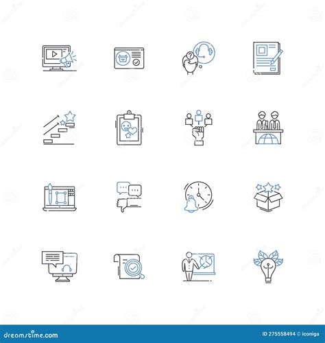 Study Resource Line Icons Collection Notes Textbooks Flashcards