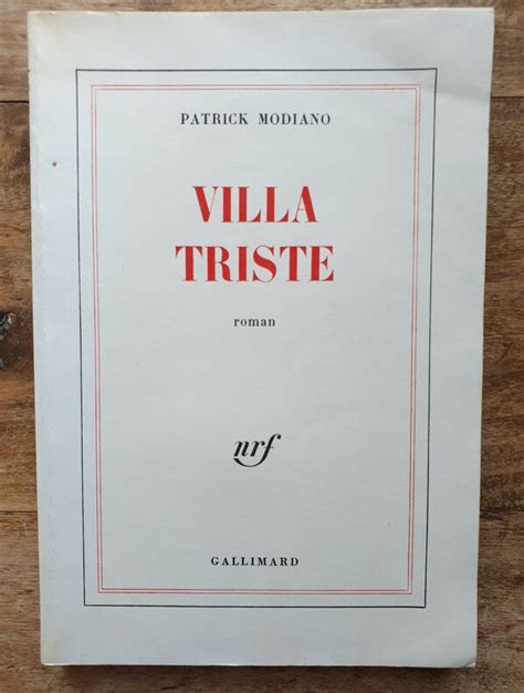 Modiano Patrick Villa Triste Roman Livre Rare Book