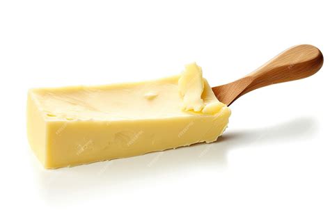 Premium AI Image | Butter stick sliced on white background