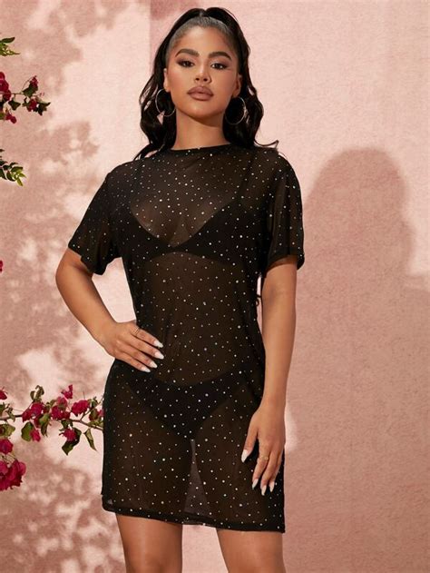 Shein Sxy Sequin Mesh Sheer Dress Without Lingerie Set Shein Usa