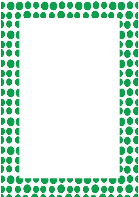 Green Dots Frame Page Borders Design Geometric Pattern Art