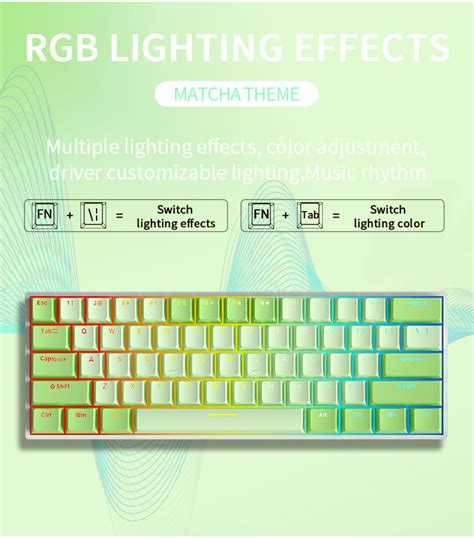 READSON Hw61 Matcha 2 4G Wireless Bluetooth Three Mode RGB Full Key Hot Swap Computer Mechanical