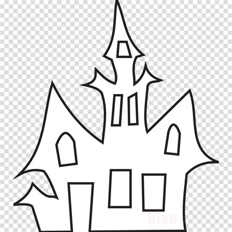 Download Hd Haunted House Clip Art Black And White Clipart Haunted