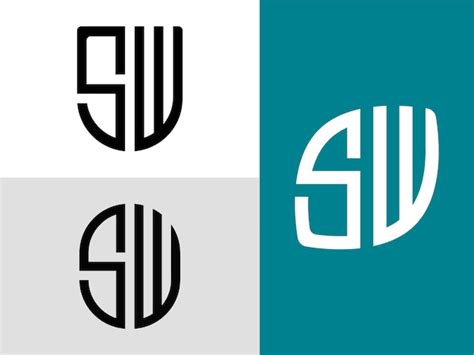 Paquete De Dise Os De Logotipo Sw De Letras Iniciales Creativas