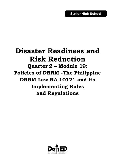 SOLUTION Disaster Readiness And Risk Reduction Quarter 2 Module 19