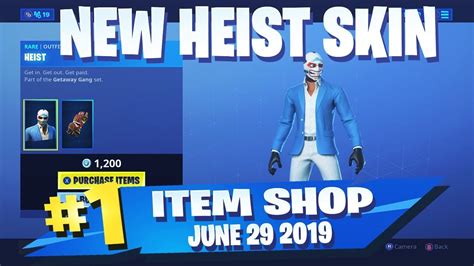 Fortnite Item Shop New Heist Skin June 29 2019 Season 9 Fortnite