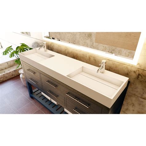 Shop Juniper 72 Solid Surface Bathroom Vanity Top Overstock