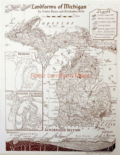 Michigan – Raisz Landform Maps