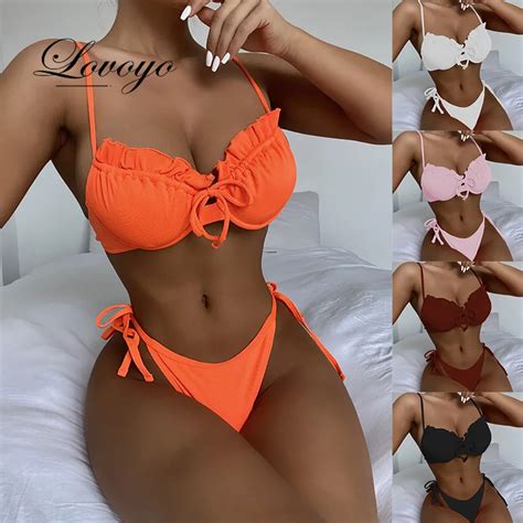 Bademode Sexy Bikinis Mode Tasse Bikini Set Volant Badeanzug Frauen Bademode Bandage