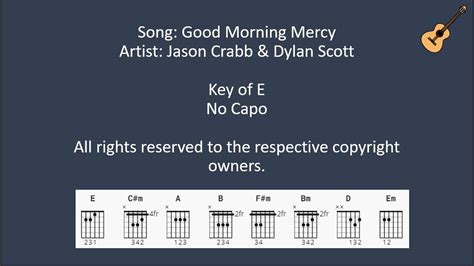 Good Morning Mercy By Jason Crabb Dylan Scott Lyrics And Chords