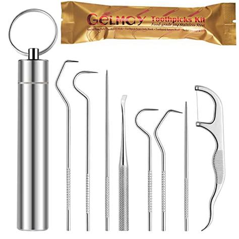 Toothpicks Pocket Set Dental Floss Picks Kit Reusable Stainless