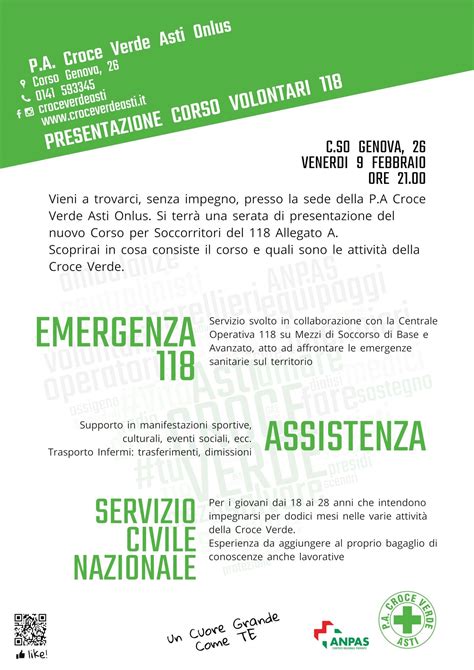 Croce Verde Asti Presenta Il Nuovo Corso Per Volontari Soccorritori