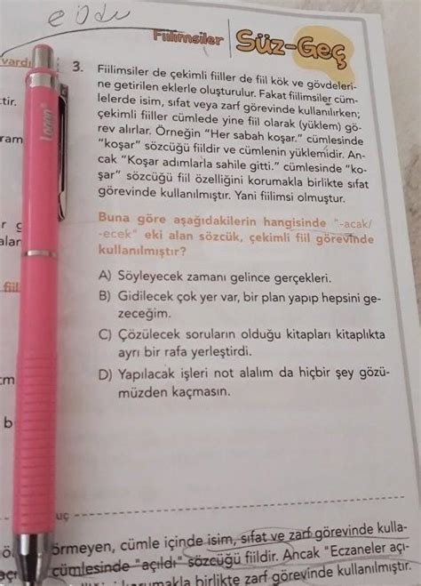 Bakabilirmisiniz 8 Sinif Fiilimsiler Eodev