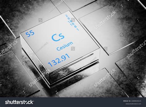 3d Illustration Cesium Element Periodic Table Stock Illustration