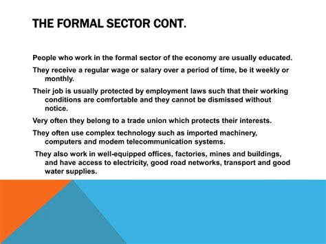 Formal Vs Informal Sectors Ppt