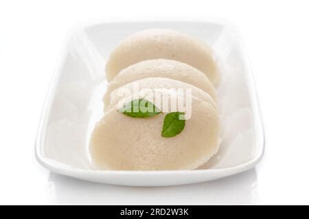 Fresh Steamed Indian Idly Idli Rice Cake Arranged On A Traditional