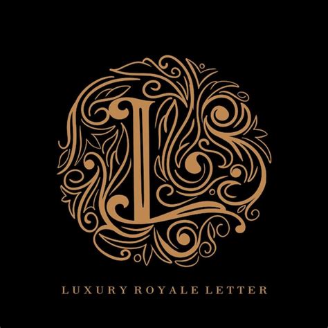 Letra l logo ornamento círculo real luxo Vetor Premium