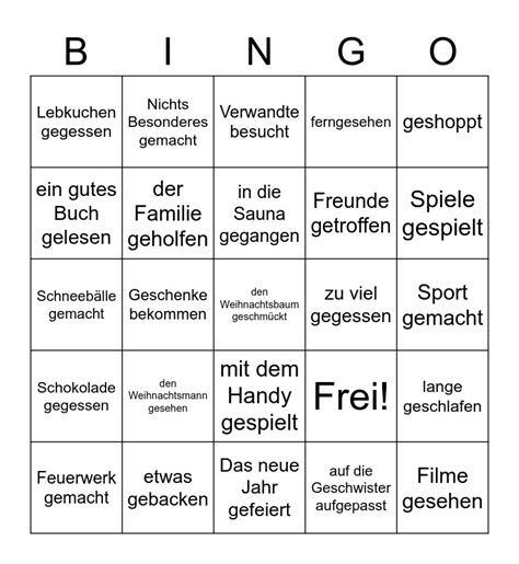 Was Hast Du In Den Winterferien Gemacht Bingo Card