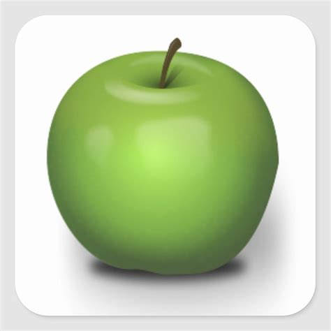 23392 Photo Realistic Green Apple Graphic Digital Square Sticker