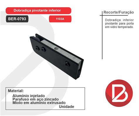 Dobradi A Pivotante Inferior Para Pivot A Preto Bernardi Alum Nios