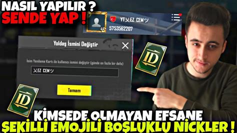 PUBG MOBİLE ŞEKİLLİ İSİM YAZMA HARFSİZ BOŞLUKLU EMOJİLİ NİCKLER