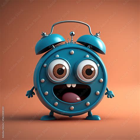 Cute Cartoon Alarm Clock Character Generative Ai Stock Illustration Adobe Stock