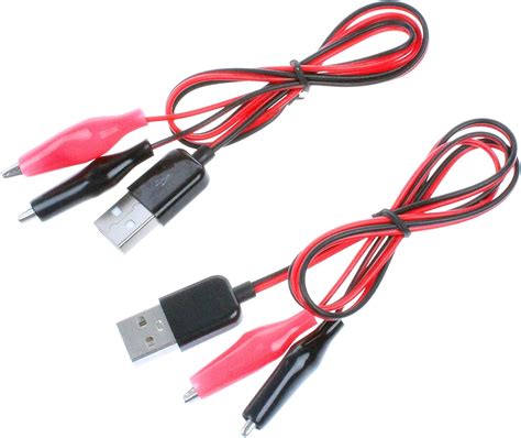 Amazon NOYITO Alligator Clip To USB Male Test Wire Adapter Red