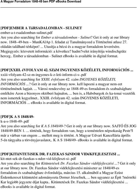 A Magyar Forradalom ben PDF Ingyenes letöltés