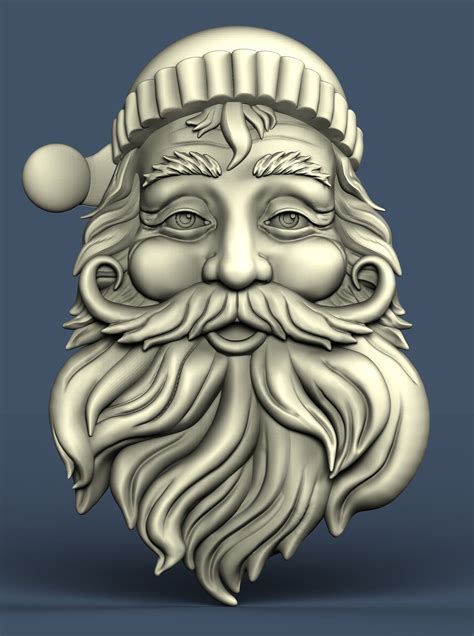 Santa Claus Christmas American Holiday 3d Stl Model Cnc Etsy