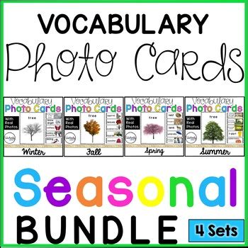 Vocabulary Photo Cards Seasonal BUNDLE By The Teacherly Life TPT