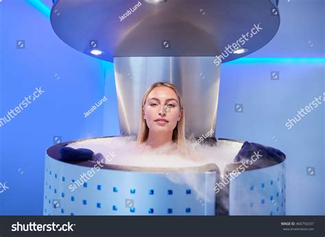 Woman Cryosauna Booth Whole Body Cryotherapy Stock Photo Edit Now