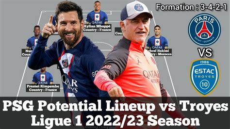 Psg Potential Lineup Vs Troyes Ligue Season Hd Youtube