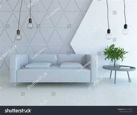 Grey Minimalist Living Room Interior Sofa Stock Illustration 2017710935 ...