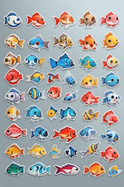 Premium Ai Image Cute Fish Sticker