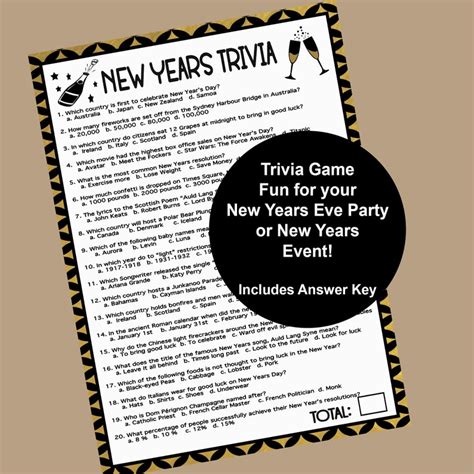 New Years Trivia Game New Years Eve Trivia Game 2022 Etsy