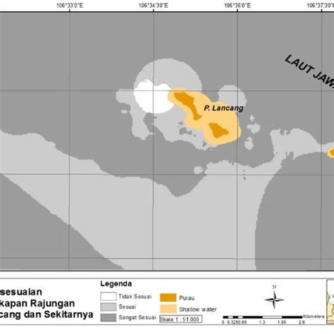 Gambar 7 Peta Kesesuaian Daerah Penangkapan Rajungan Di Perairan Pulau