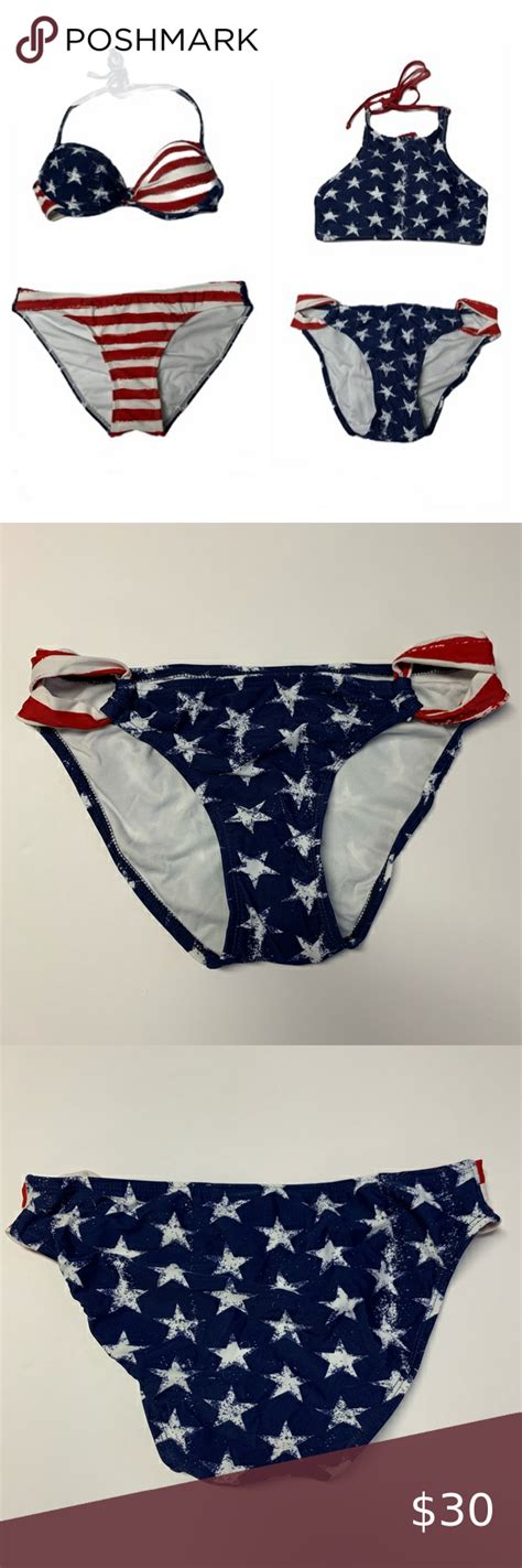 Xhilaration Patriotic Red White Blue Bikini Set In 2020 Red White