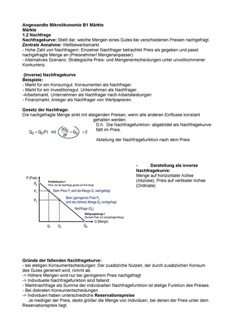 Angewandte Mikro Lernzettel B M Rkte Angewandte Mikro Konomie B