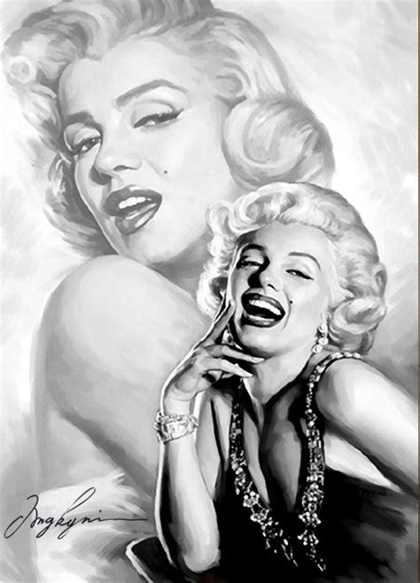 Marilyn Monroe In Black And White With Her Mouth Open