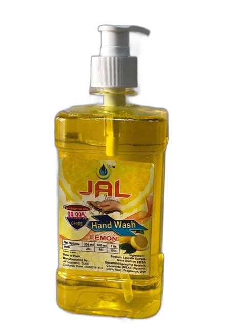 Jal Ml Lemon Liquid Hand Wash Packaging Type Pump Bottle At Rs