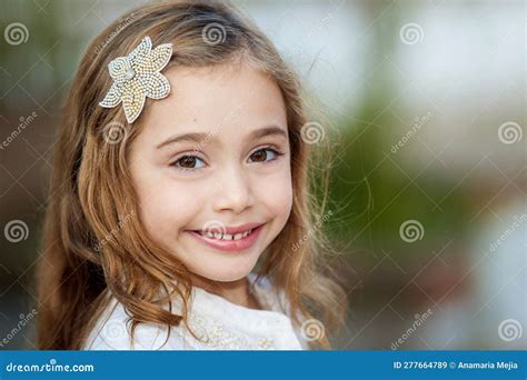 Sweet Six Years Old Blonde Girl Outdoors Stock Image Image Of Portrait Face