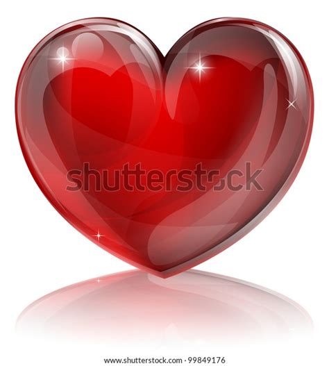 Illustration Bright Shiny Red Heart Shaped Stock Vector Royalty Free 99849176