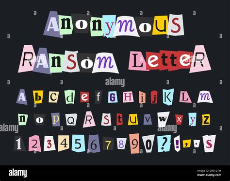 Ransom Anonymous Demand Letter Newspaper Cutout Font Design Your