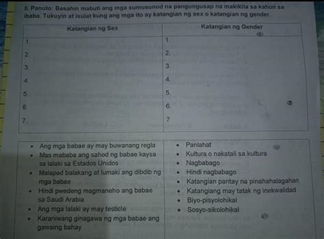 Answer Me Pls Correct Katanagian Ng Sex1 2 3 4 5 6 7 Katanagian Ng Gender1 2 3 4 5 6 7 Brainly Ph