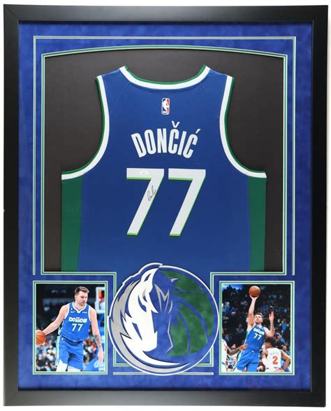 Luka Doncic Signed Mavericks Custom Framed Jersey Display Jsa