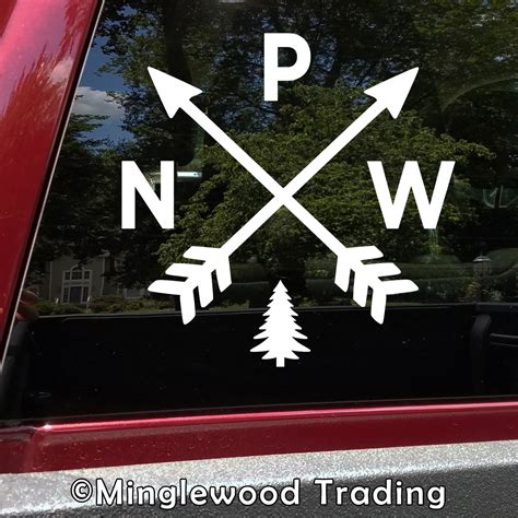 Pnw Arrows Vinyl Sticker Pacific Northwest Hiking Cascadia Washington